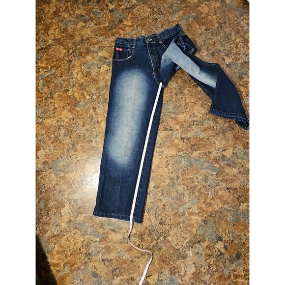 Southpole RN82628 Y2K Baggy Jeans 18 Dark Wash Contrast Stitch Utility (A253) - Picture 7 of 10